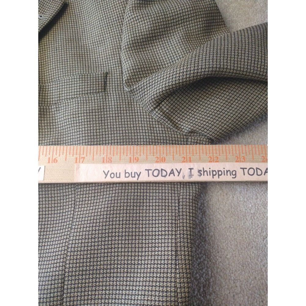 Yves Saint Laurent Jacket Blazer Men‎ 44R Brown Black 3 Button Double Vent Wool - Picture 4 of 9
